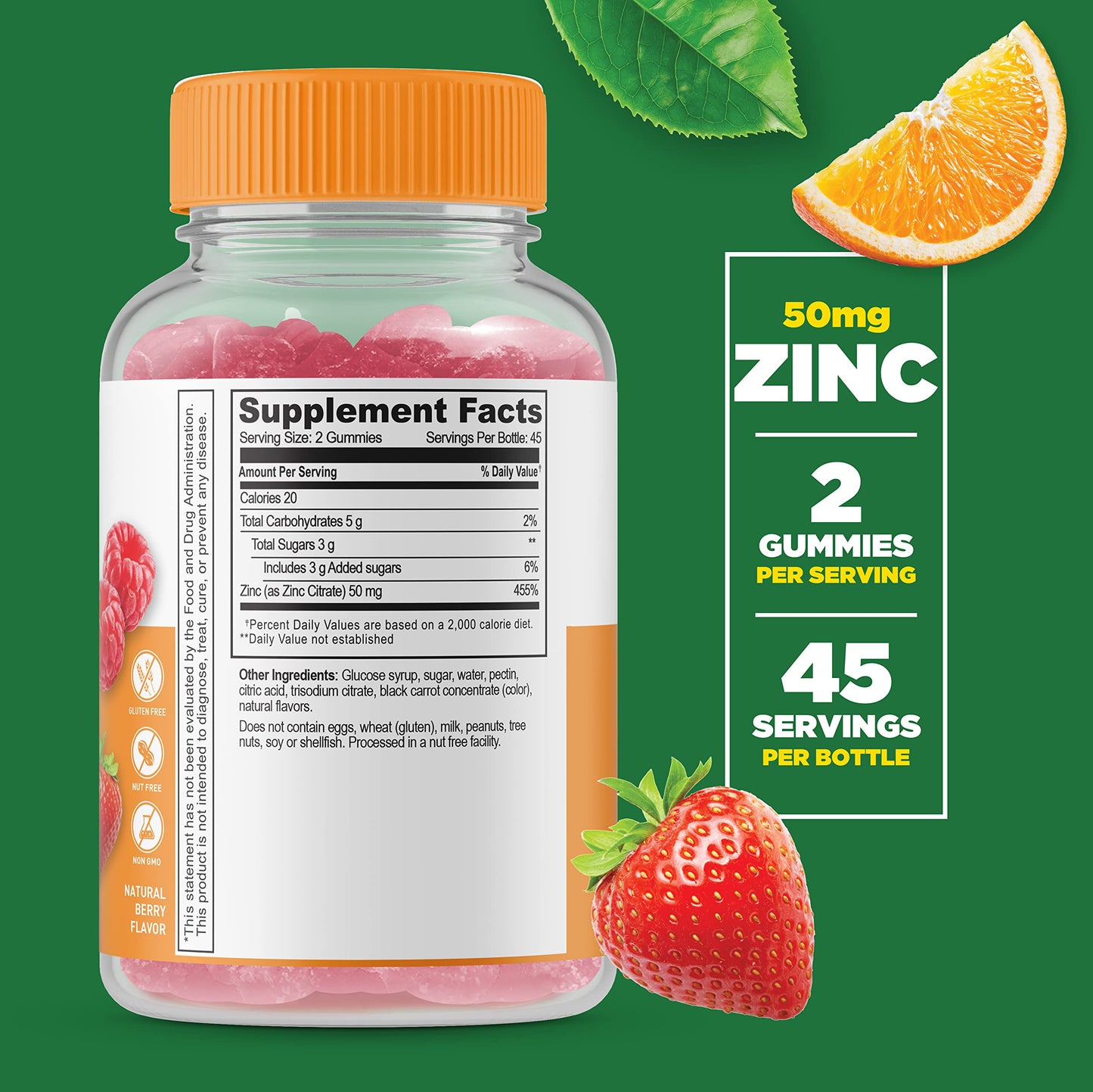 Gominolas masticables Lifeable Biotina y Zinc sin gluten