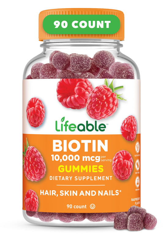 Lifeable gomitas biotina 10000mcg cabello piel y uñas