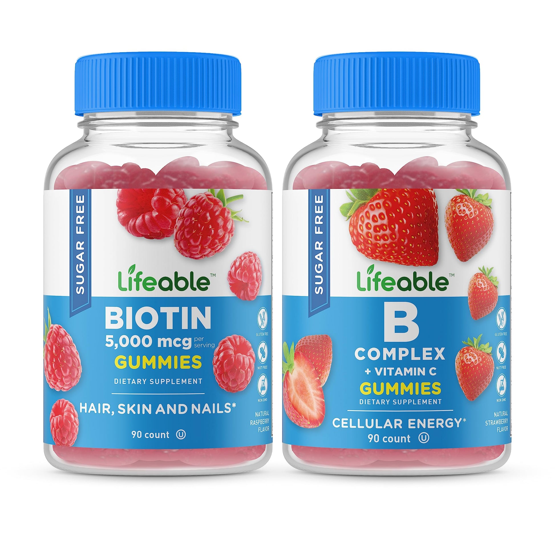 Lifeable gomitas biotina y complejo b sin azúcar botella frontal