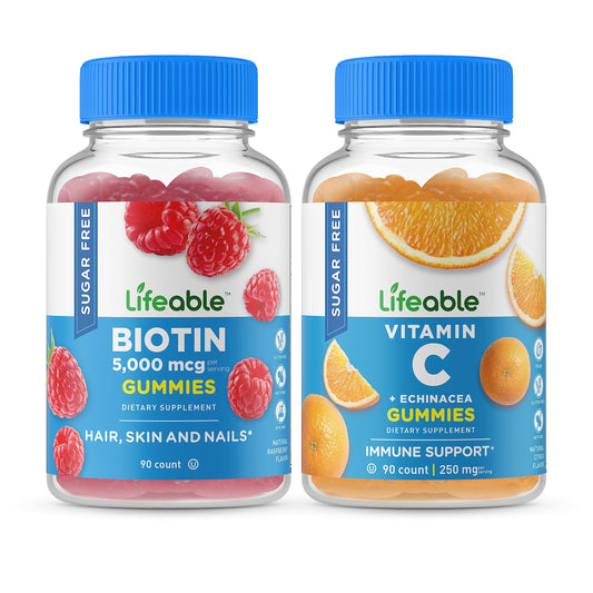 Lifeable gomitas biotina vitamina c sin azúcar suplemento