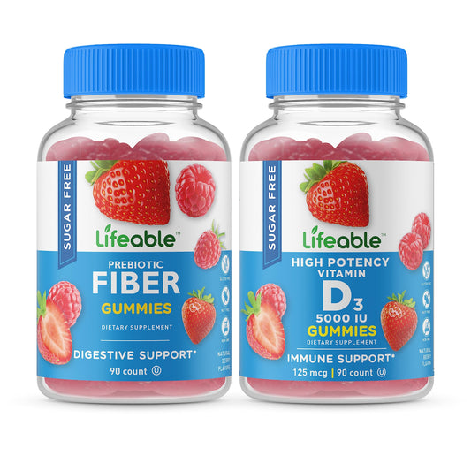Lifeable gomitas fibra prebiótica y vitamina D 5000 IU