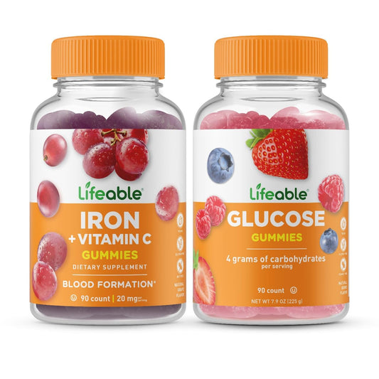 Lifeable gomitas de hierro con vitamina c y glucosa frasco