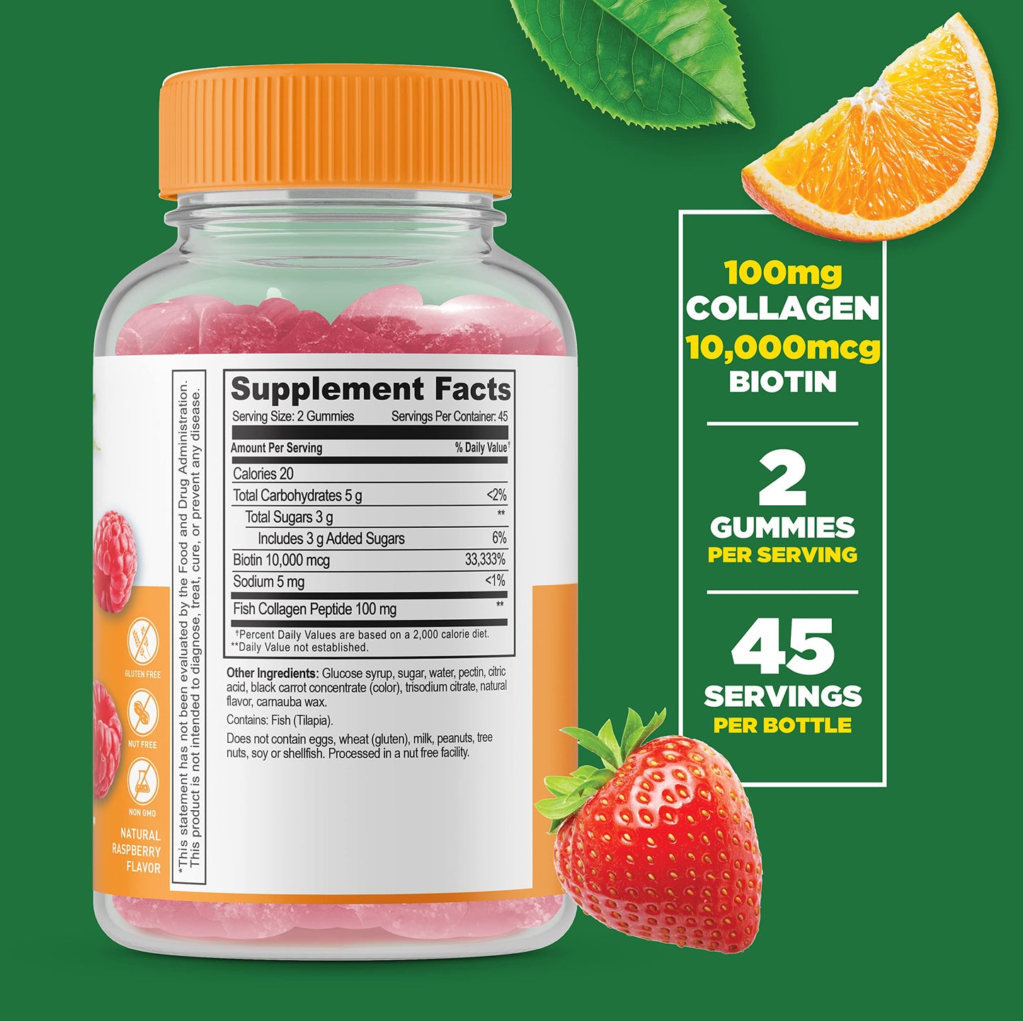 Lifeable gomitas sabor natural biotina colágeno masticables