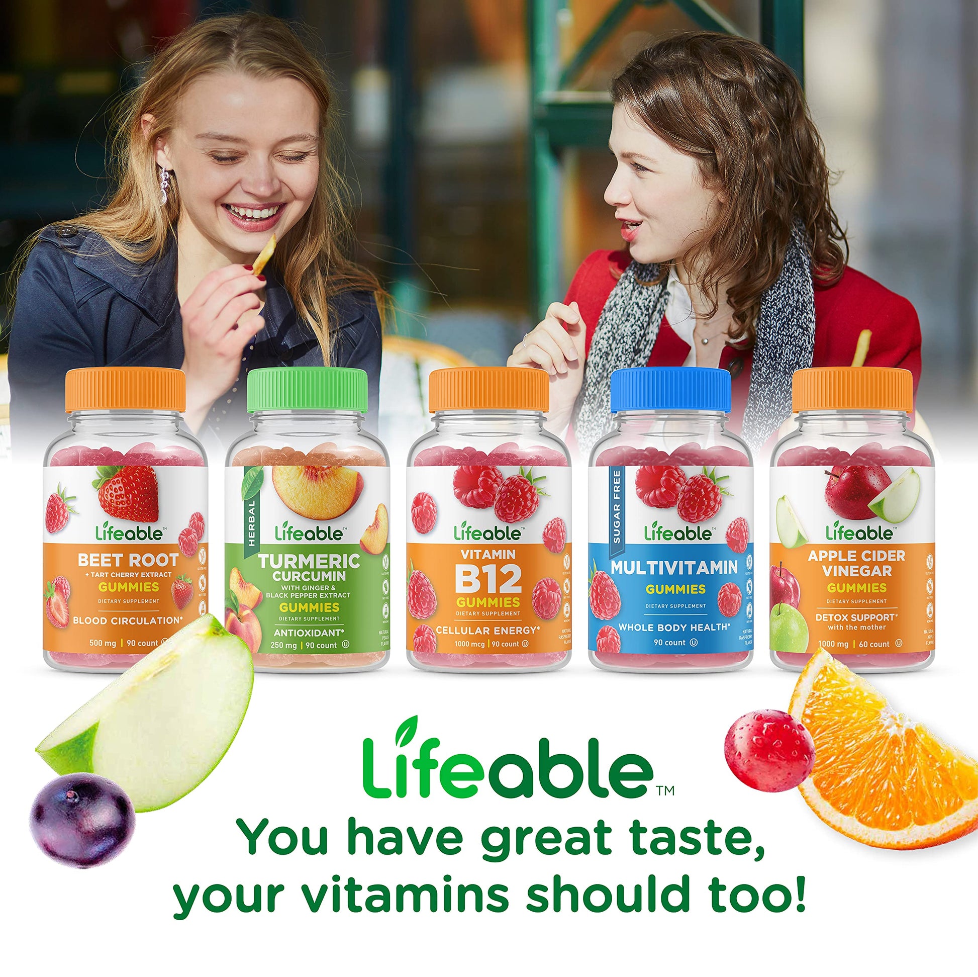 Lifeable gomitas veganas sin OGM con complejo B y B12 para adultos