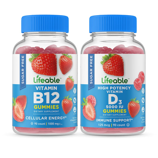 Lifeable gomitas vitamina b12 y vitamina d3 5000 iu