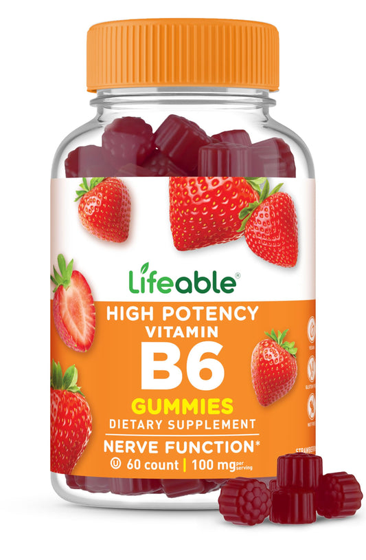 Lifeable gomitas vitamina b6 100mg sabor fresa 60 unidades