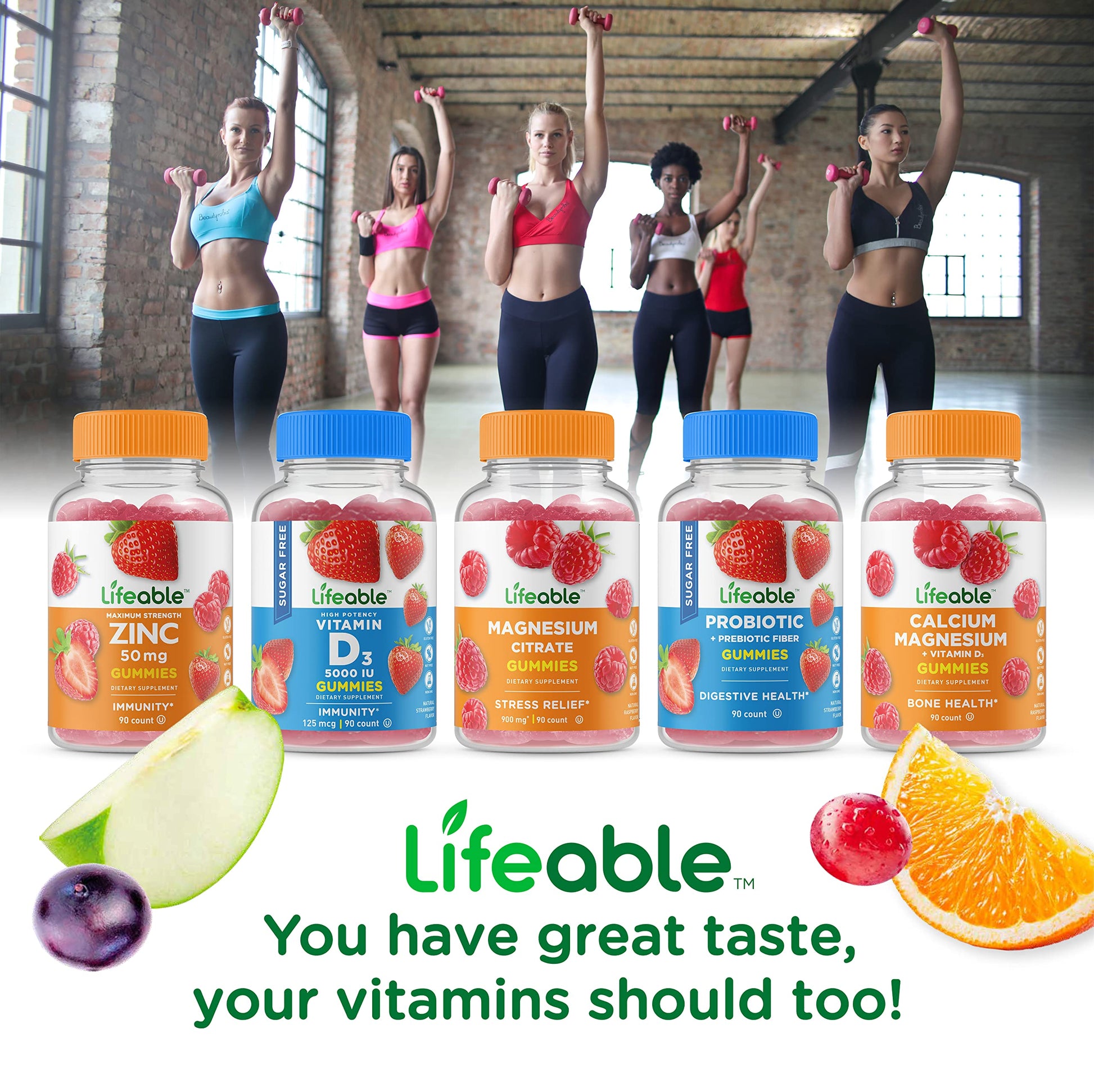 Lifeable multivitaminas mujer sin azúcar gomitas saludables sabor