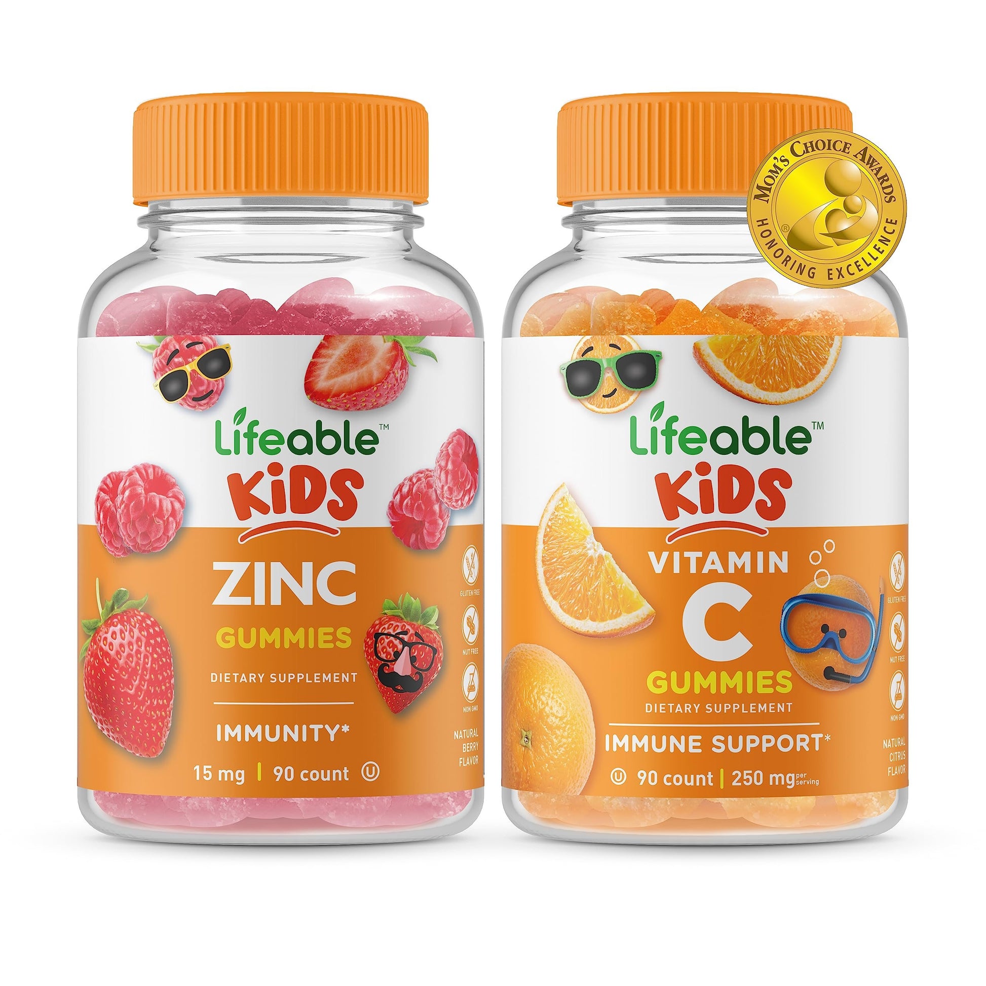 Frasco Lifeable Zinc Kids con gomitas masticables para niños