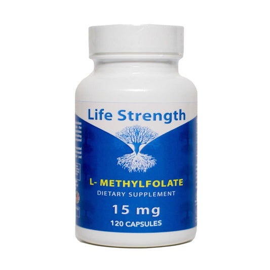 LifeStrength L-Metilfolato suplemento 120 cápsulas vista frontal