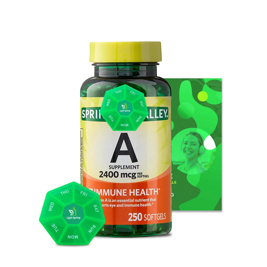 LightSpring vitamina A 2400 mcg 250 softgels frasco