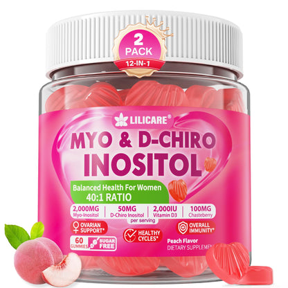 LILICARE gomitas mio-inositol d-chiro inositol paquete frontal
