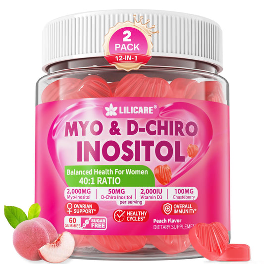 LILICARE gomitas mio-inositol d-chiro inositol paquete frontal