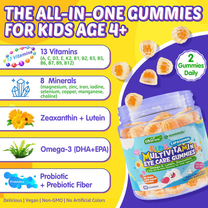 Liposomal delivery enhanced multivitamin gummies with DHA and EPA.