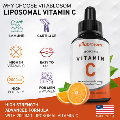 Líquido vitamina c liposomal Vitablosom vista lateral