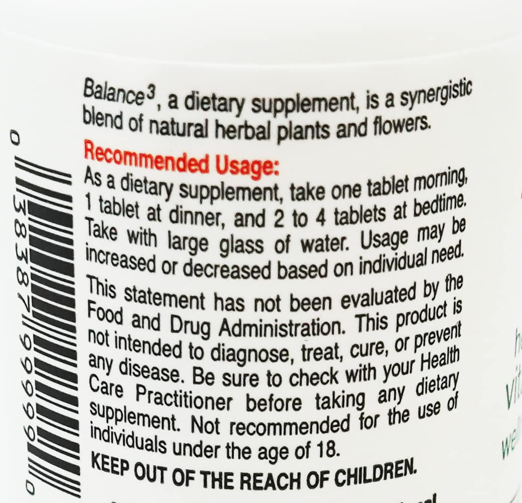 Lista de ingredientes y componentes Balance 3