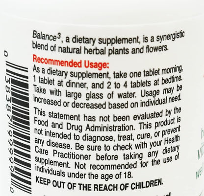 Lista de ingredientes y componentes Balance 3