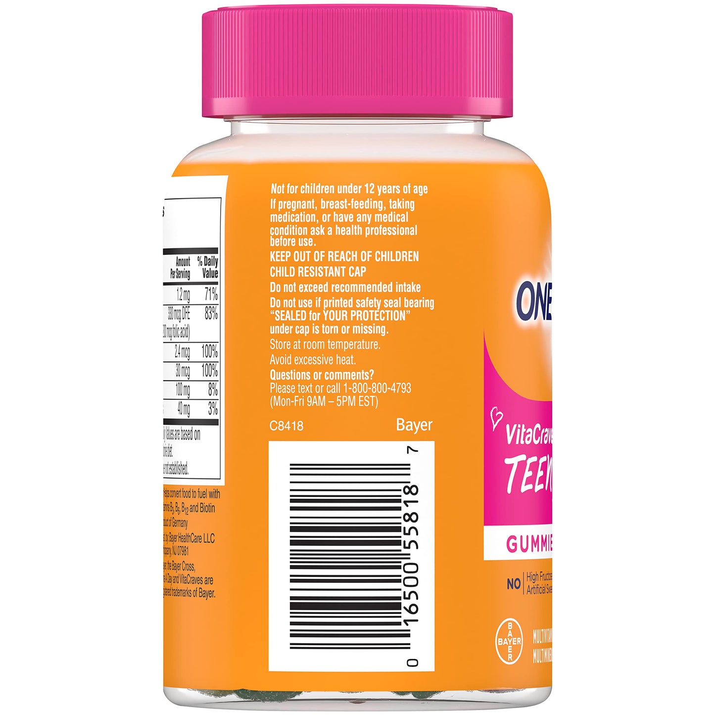 Lista de ingredientes de gomitas multivitamínicas