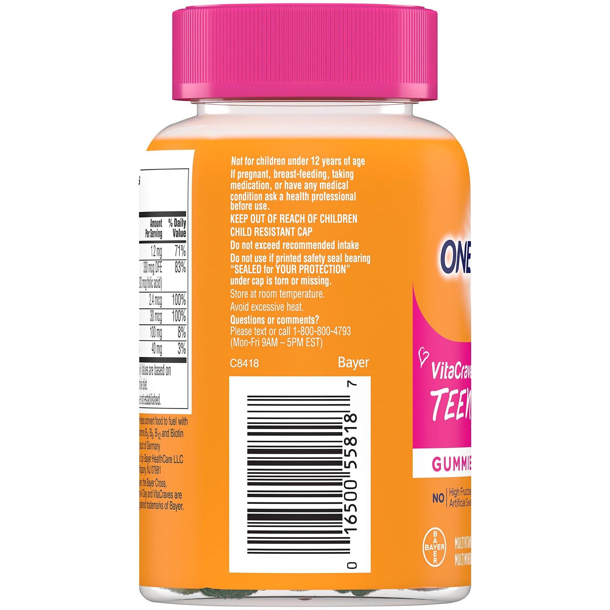 Lista de ingredientes de gomitas multivitamínicas