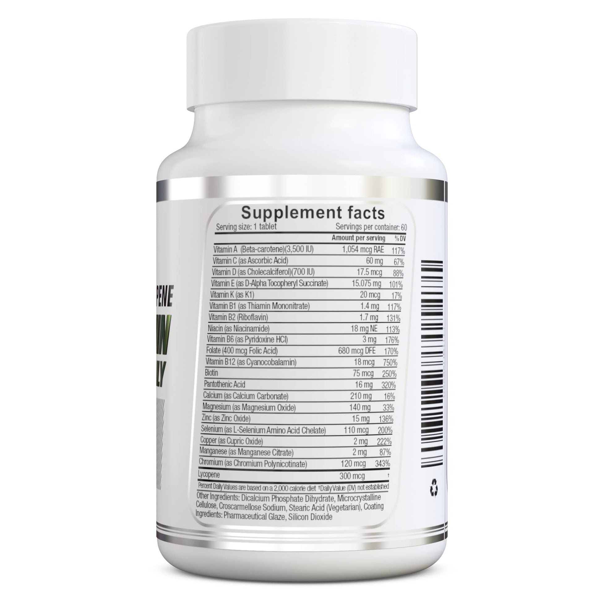 Lista de ingredientes del multivitamínico Herbolab detallada