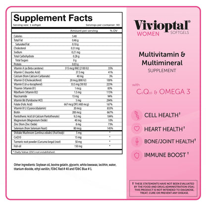 Lista de ingredientes Vivioptal Mujeres