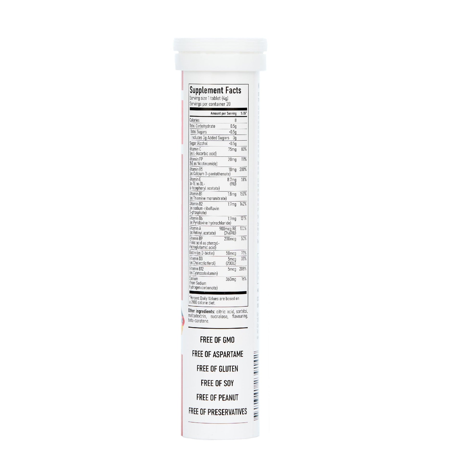 Lista nutricional multivitaminas Swiss Imports