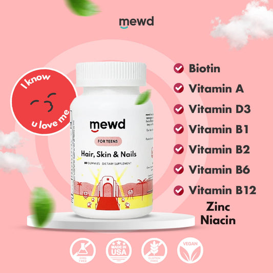 Lista de vitaminas en gominolas MEWD para niños.