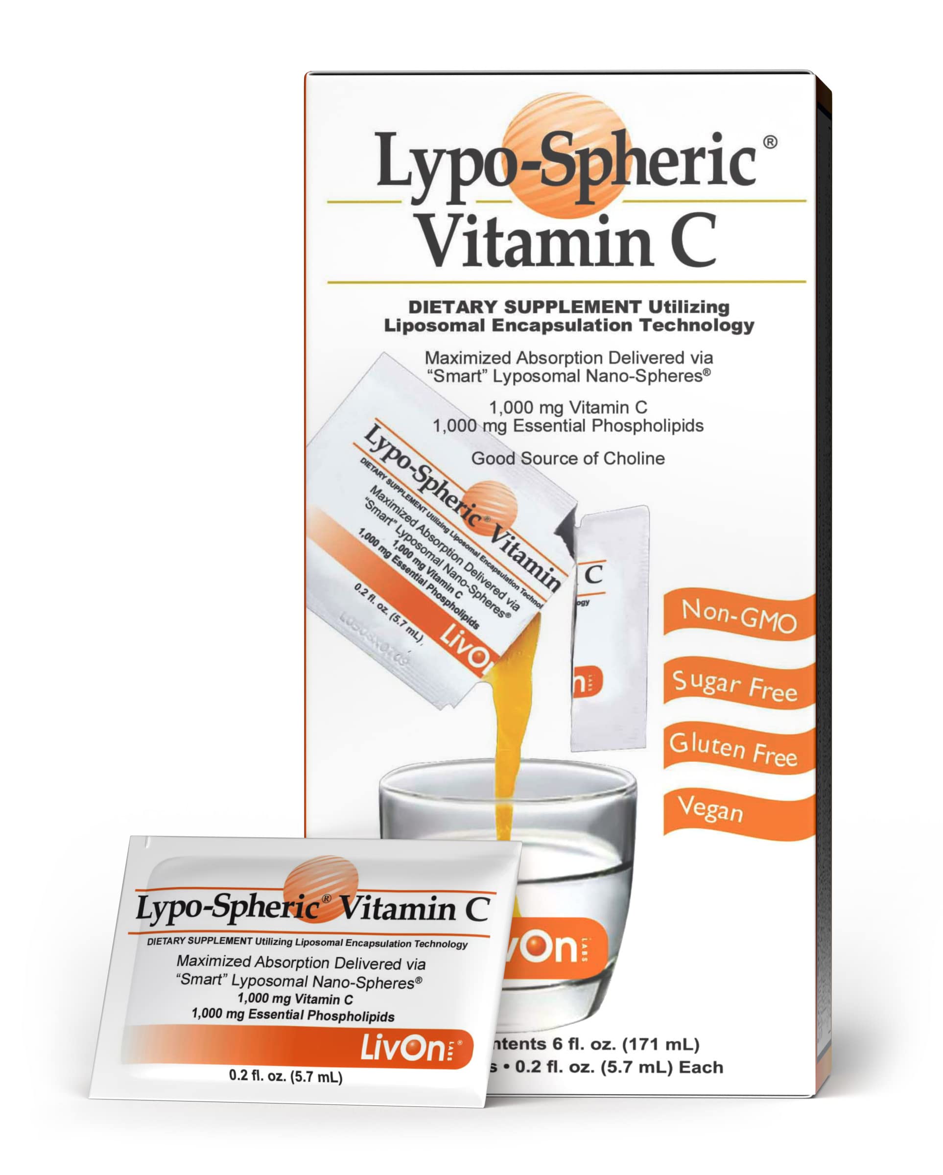 LivOn Laboratories vitamina c liposomal paquete 30 sobres