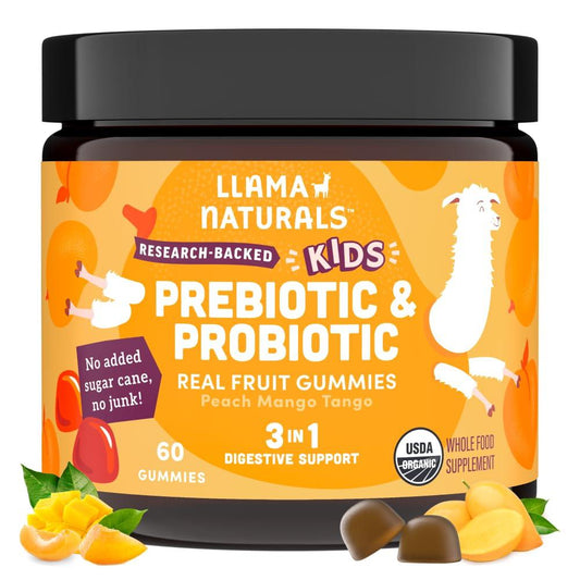 Llama Naturals probióticos para niños gomitas sabor durazno mango