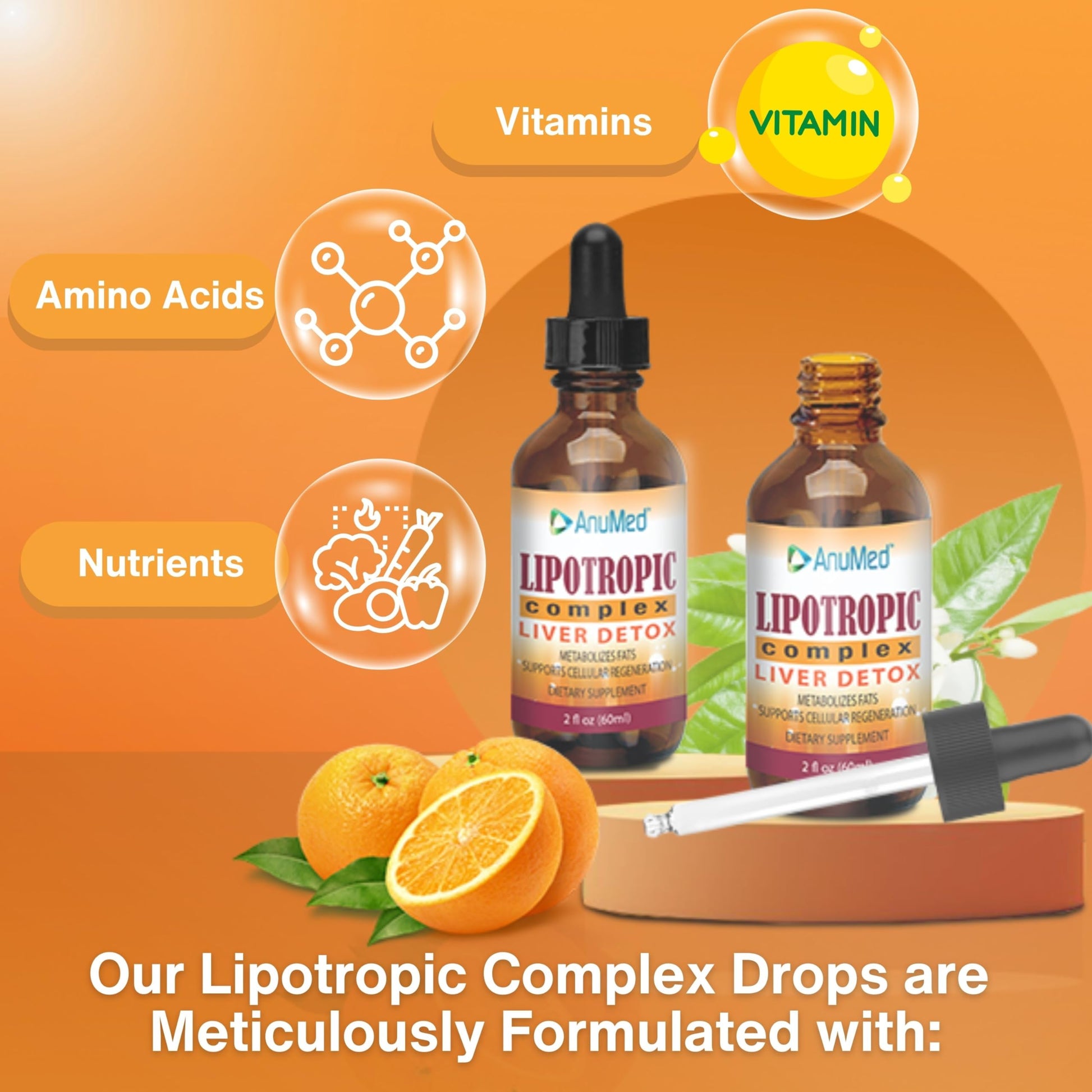 Llavero multifuncional Anumed para suplemento lipotrópico 2oz