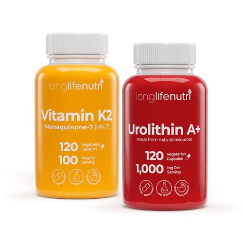 Botella de LongLifeNutri Vitamina K2 MK-7 100 mcg vegana