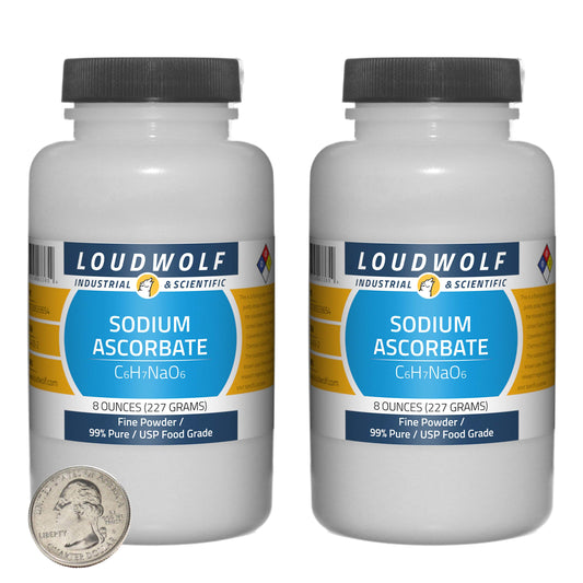 Loudwolf ascorbato de sodio botella frontal polvo blanco