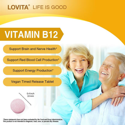 Lovita suplemento B12 vegano apoyo sistema nervioso