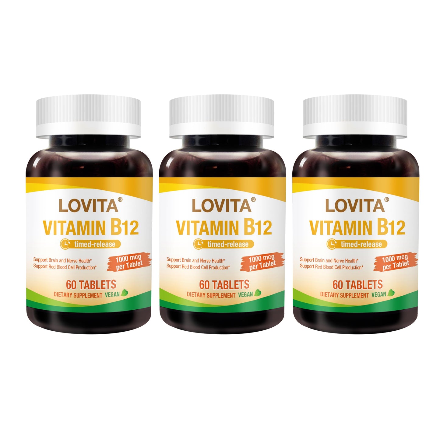 Paquete Lovita vitamina B12 1000 mcg liberacion prolongada
