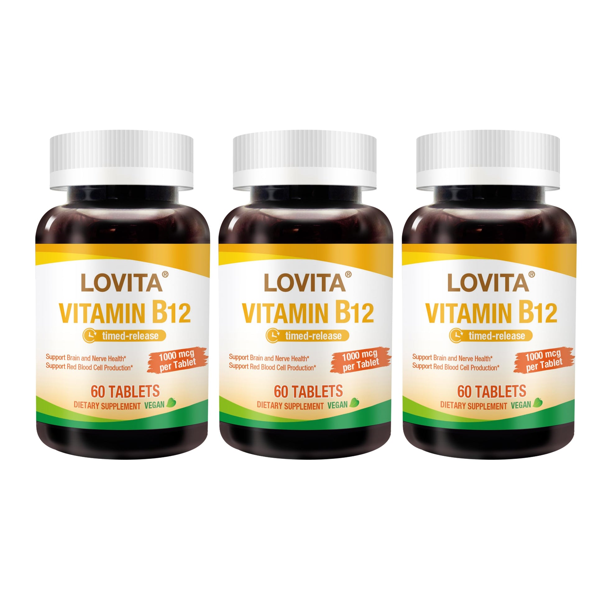 Paquete Lovita vitamina B12 1000 mcg liberacion prolongada
