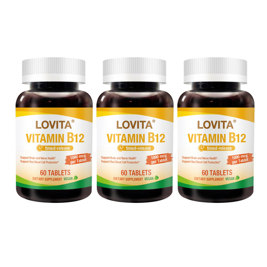 Paquete Lovita vitamina B12 1000 mcg liberacion prolongada
