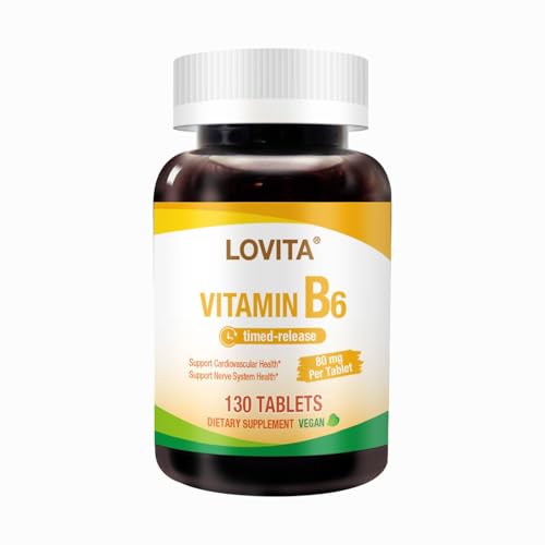 Lovita vitamina B6 80mg liberación prolongada tabletas veganas