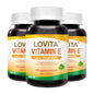 Botella Lovita Vitamina E 400 UI softgels veganas para piel y cabello