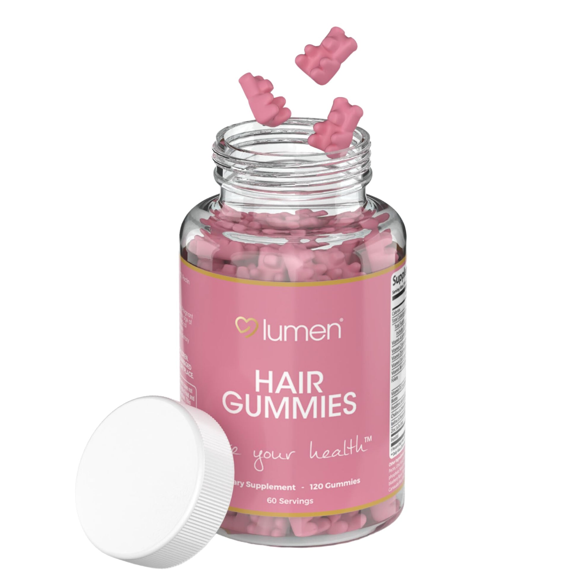 Botella de gomitas Lumen Naturals para cabello mujer
