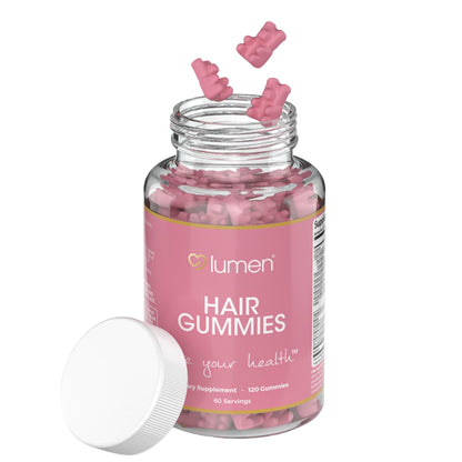 Botella de gomitas Lumen Naturals para cabello mujer