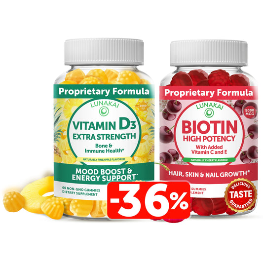 Lunakai gomitas de biotina y vitamina D3 sabor cereza