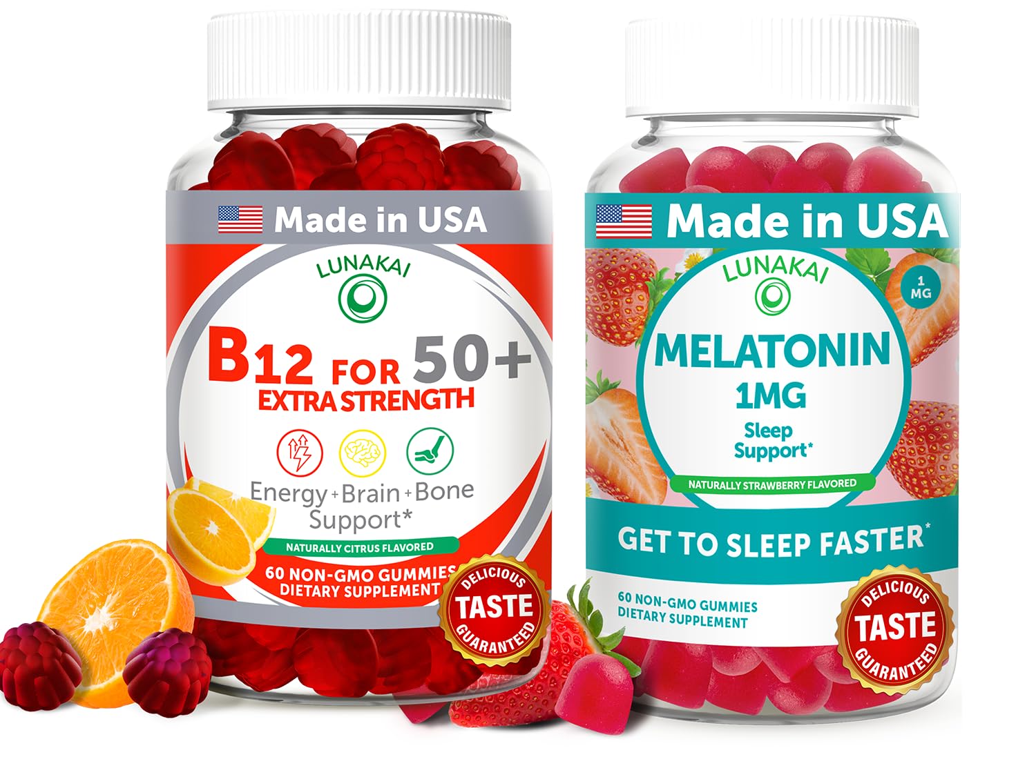 Paquete gomitas Lunakai vitamina B12 y melatonina 60 unidades