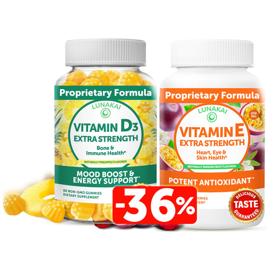 Lunakai gomitas vitaminas d3 y e naturales caja frontal