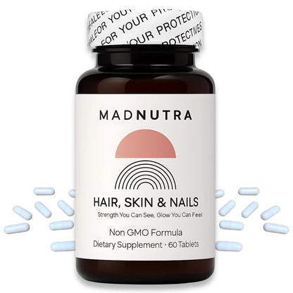 Cápsulas de MadNutra para cabello, piel y uñas