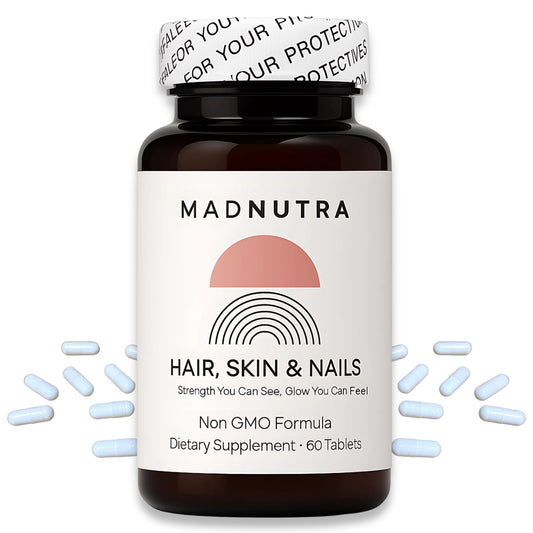 Cápsulas de MadNutra para cabello, piel y uñas