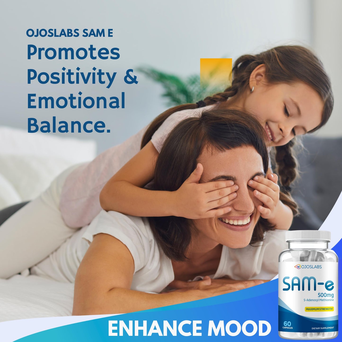 Madre e hija felices con suplemento SAM-e OjosLabs