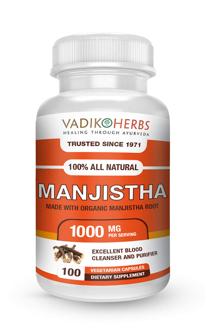 Manjistha en cápsulas vegetales de Vadik Herbs