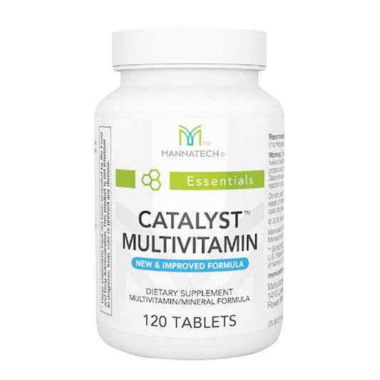 Botella de multivitaminas Catalyst Mannatech con antioxidantes