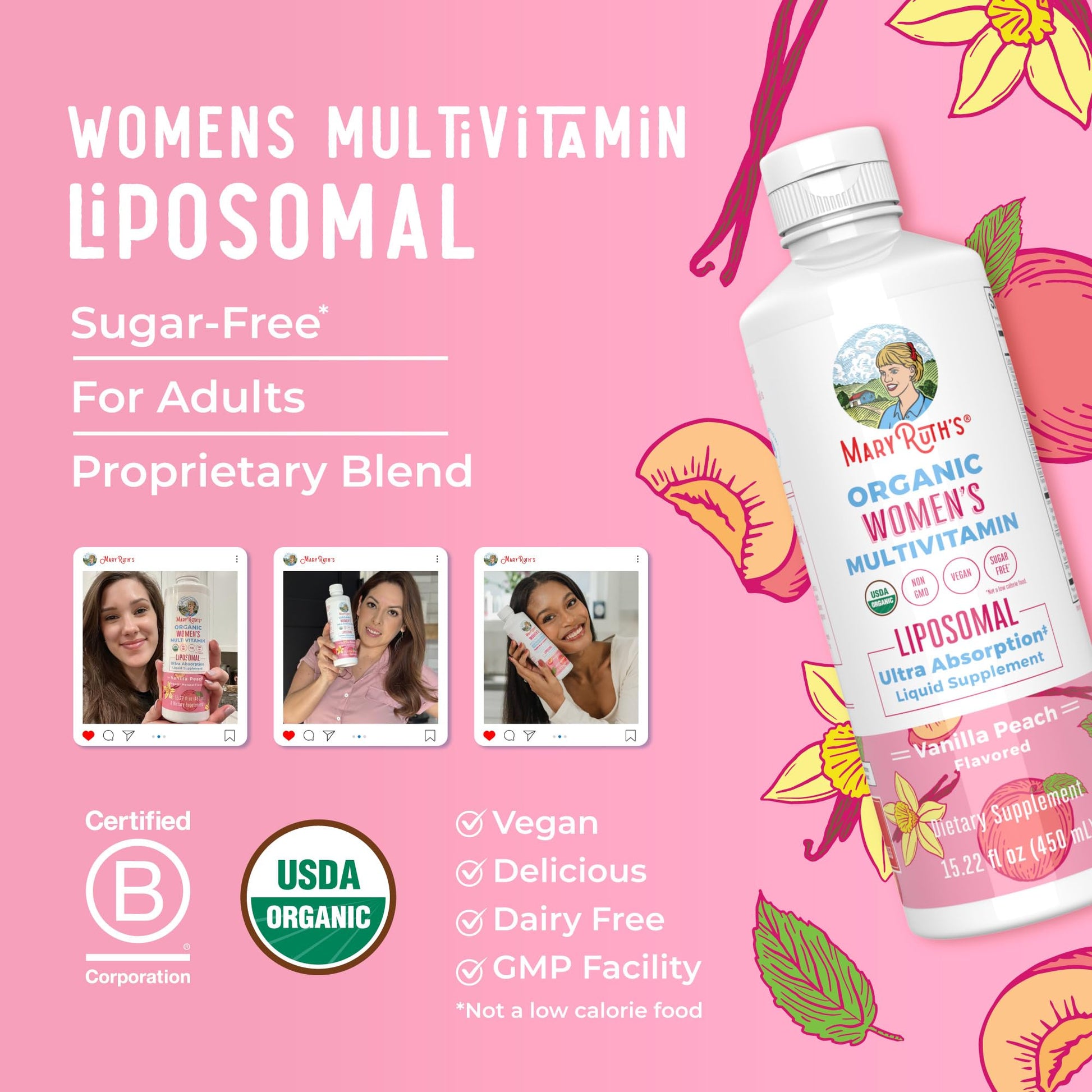 maryruth multivitaminas salud cognitiva mujeres 450 ml