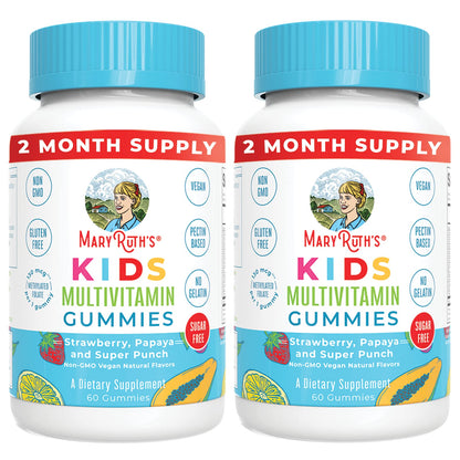 MaryRuth Organics gomitas multivitamínicas para niños sin azúcar paquete frontal