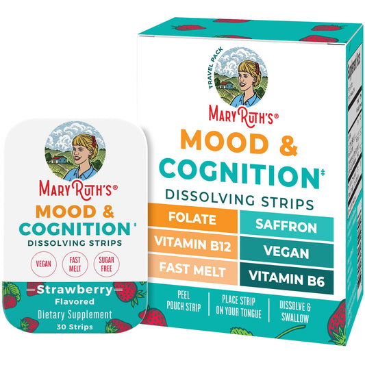 MaryRuth's tiras disolubles vitamina B sabor fresa 30 tiras